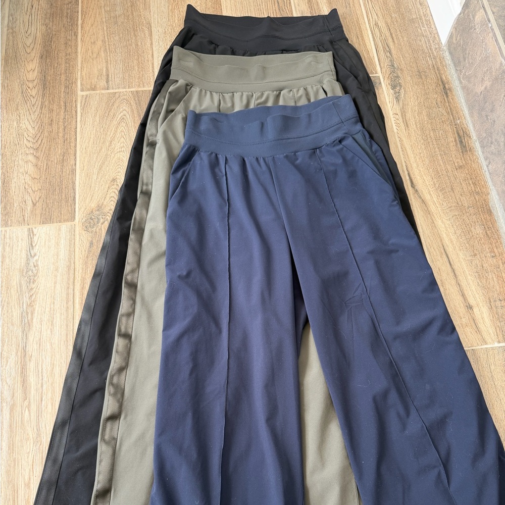 Athleta Nolita Collection Wide Leg Pant, Mountain Olive, 4